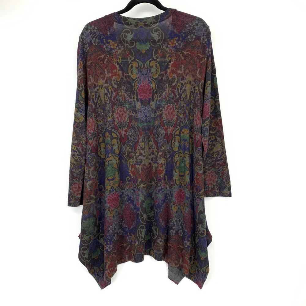 Soft Surroundings Women's L Tunic Top Multicolor Baroque Tapestry Asymmetrical - Picture 2 of 6